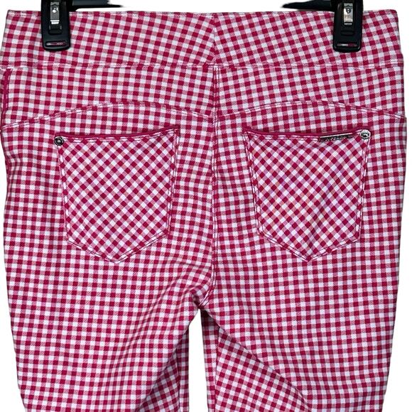 Nygard Luxe Slims Capri Size M 10-12 Pink White Gingham Check Stretch Fun Pants - Picture 4 of 11